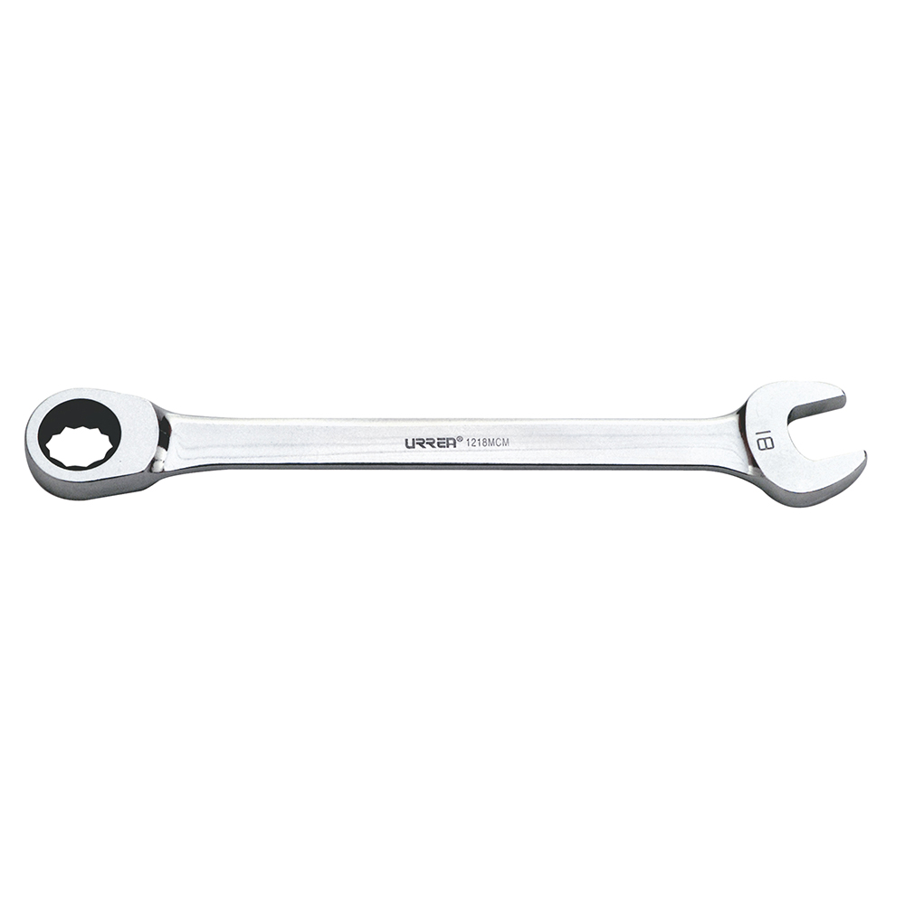 Llave combinada pulido espejo de matraca métrica, 12 puntas, 18 mm, Urrea