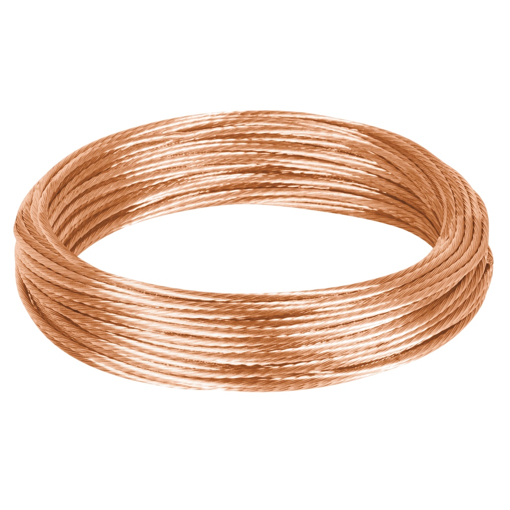40048 / Metro de cable desnudo de cobre calibre 10 AWG, rollo 25 m, Volteck