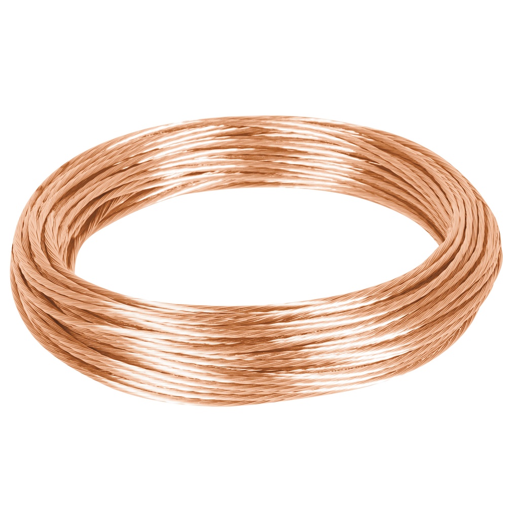 40049 / Metro de cable desnudo de cobre calibre 12 AWG, rollo 25 m, Volteck