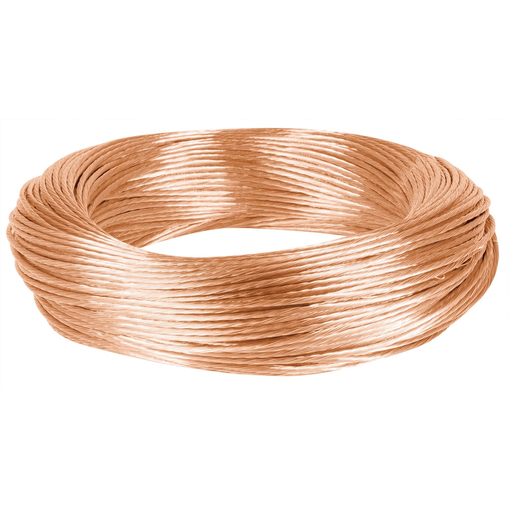 40091 / Metro de cable desnudo de cobre calibre 12 AWG, rollo 100 m, Volteck