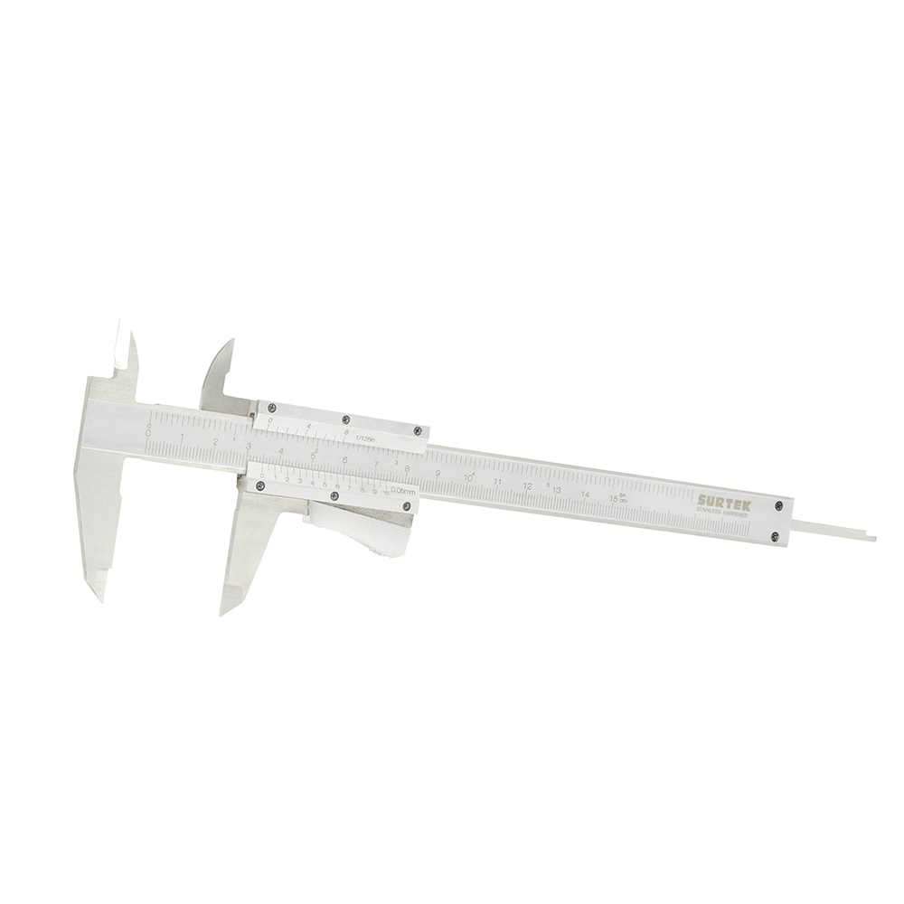Calibrador en pulgadas y milímetros vernier autolock 0 - 6", Surtek