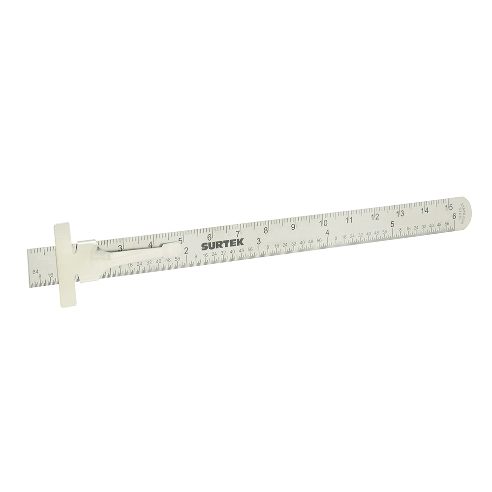 Regla de bolsillo de acero inoxidable 6", Surtek