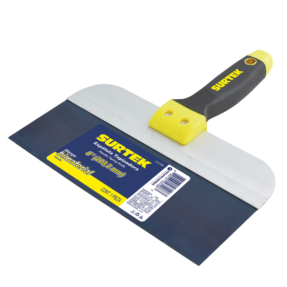 Espátula tapizadora de acero de alto carbón con mango bimaterial 8", Surtek