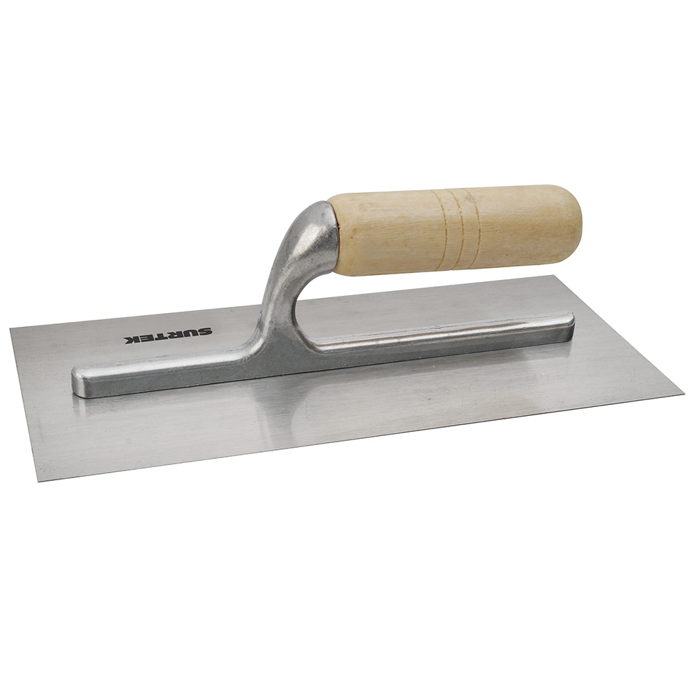 Llana lisa de acero al alto carbón con mango de madera 11" x 5", Surtek