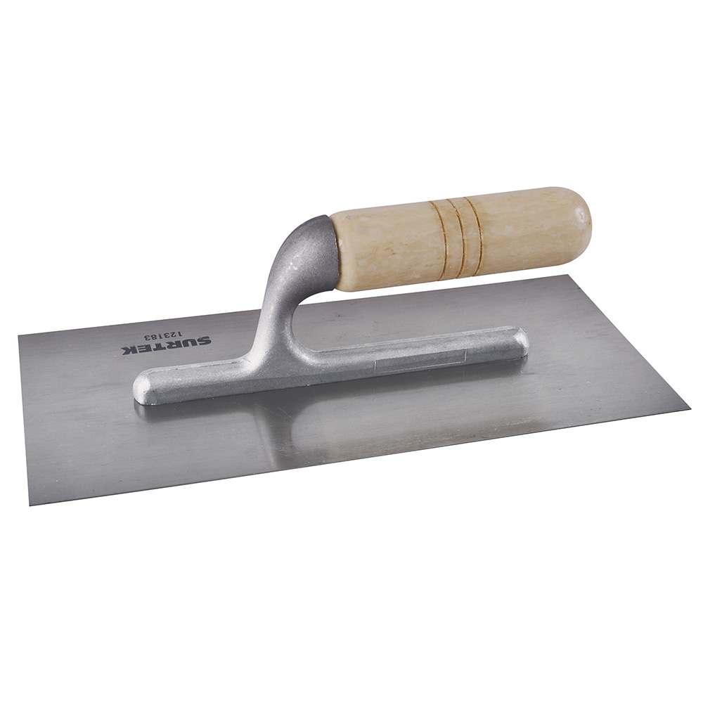 Llana lisa de acero al alto carbón con mango de madera 11" x 5", Surtek