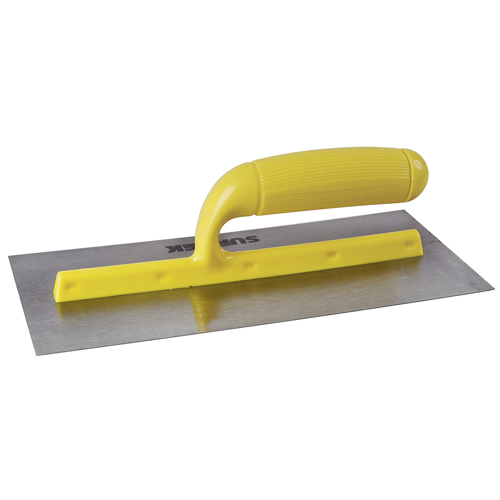 Llana lisa de acero al alto carbón con mango plástico 11" x 5", Surtek