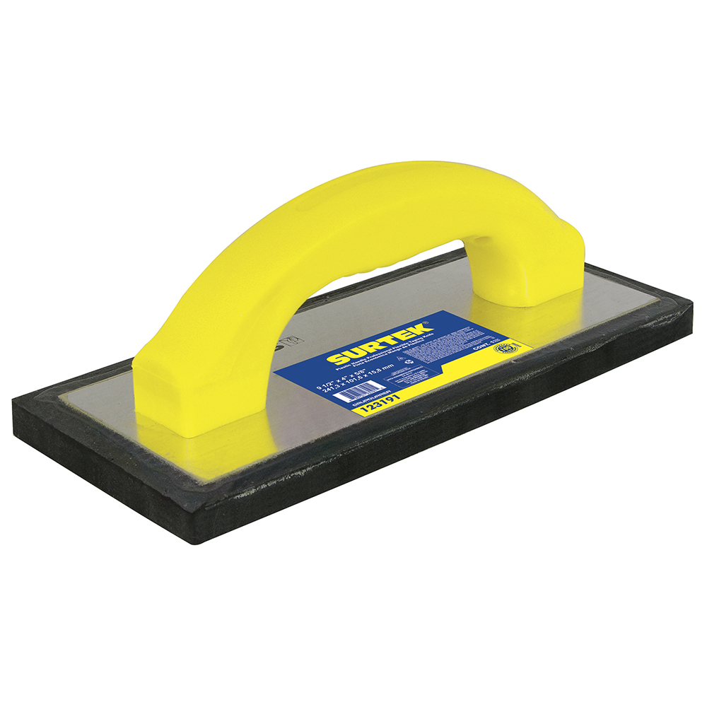 Flota de hule acabado fino con mango de plástico 9-1/2" x 4" x 5/8", Surtek