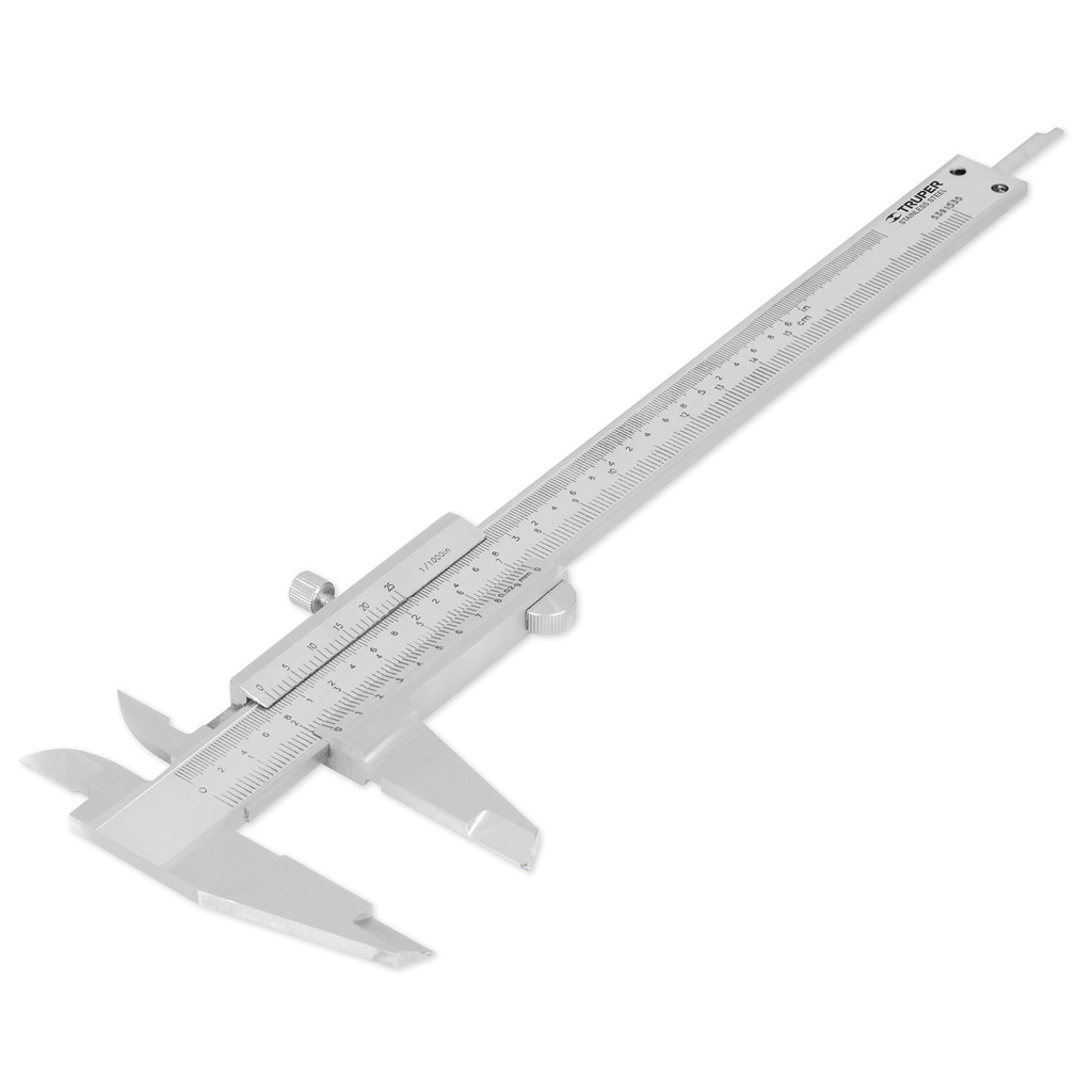 14394 / Calibrador vernier analógico 6' acero inox, std y mm, Truper