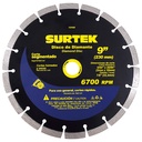 Disco de diamante segmentado, 9", Surtek