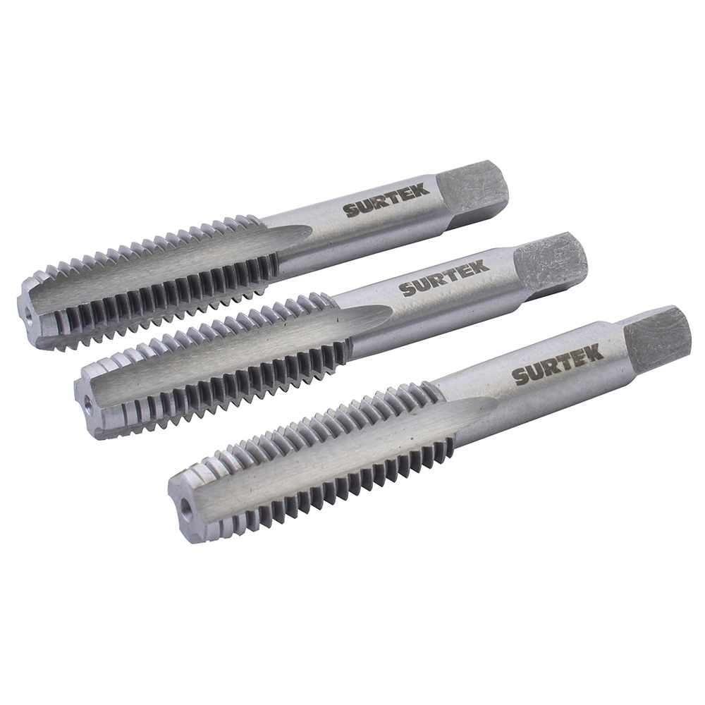 Juego de 3 machuelos de acero de alta velocidad 3/4"-10NC, Surtek