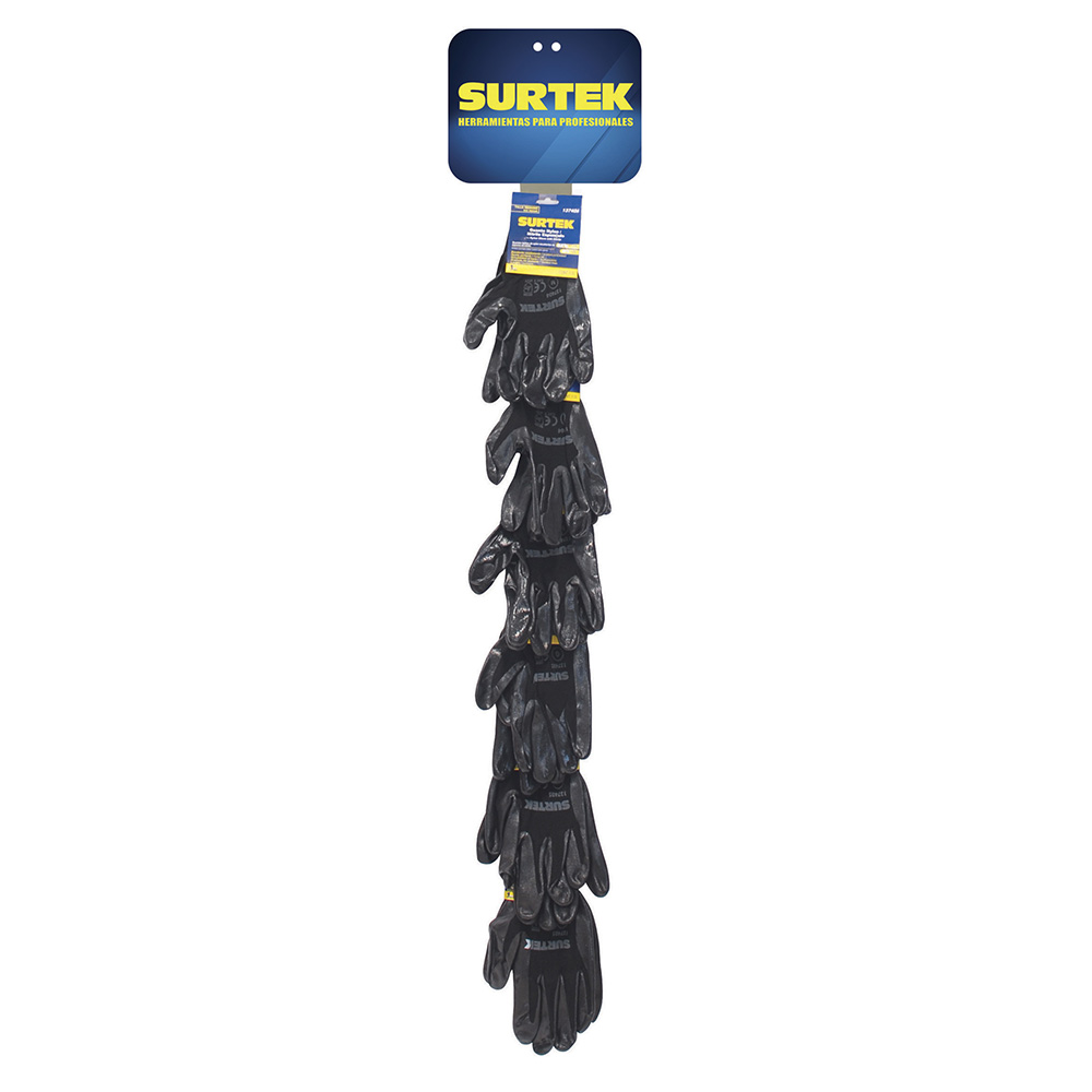 Tira de impulso con guantes de nailon con recubrimiento de nitrilo, 26 piezas, Surtek