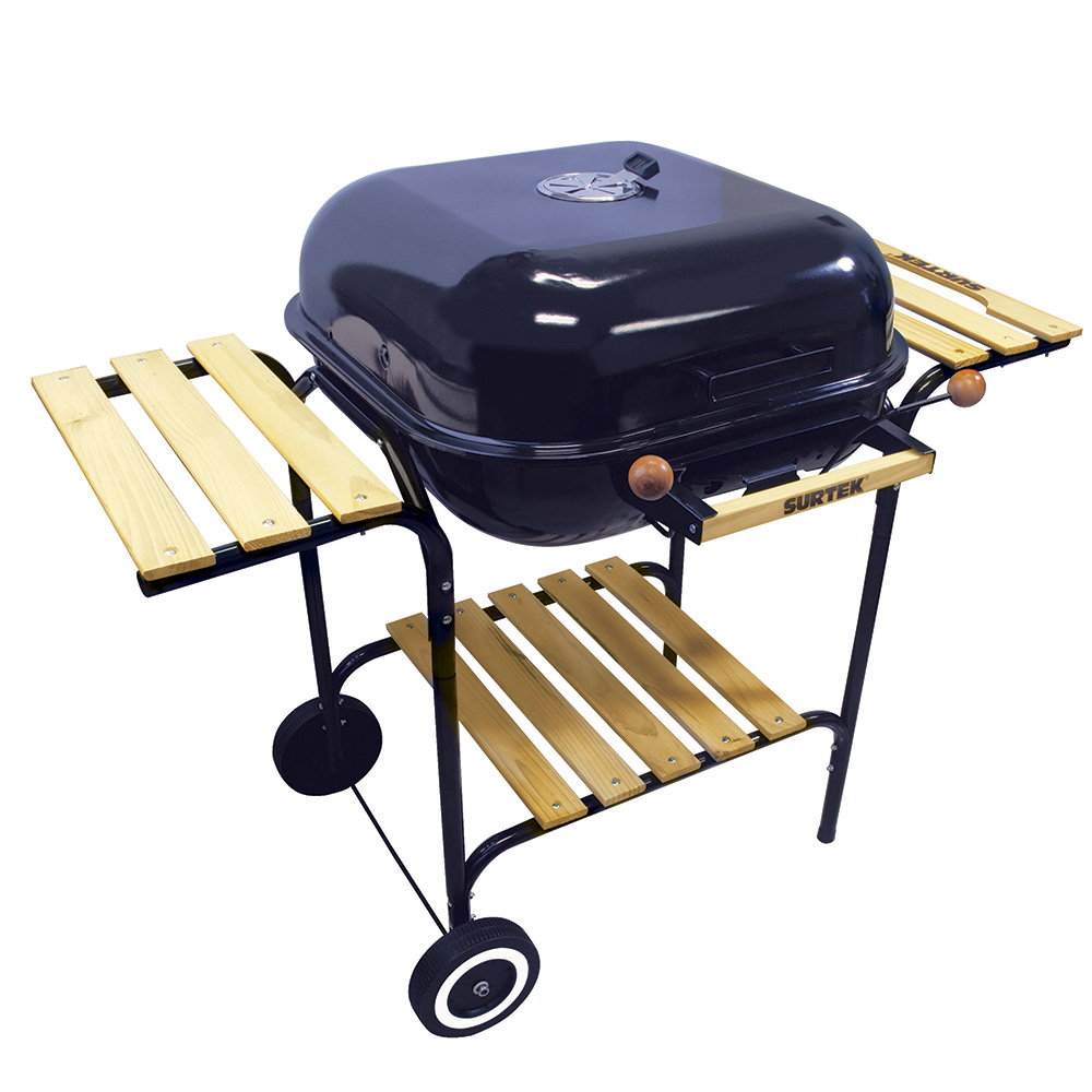 Asador con ruedas, 106 x 64 x 84 cm, parrilla de 51 x 51 cm, Surtek