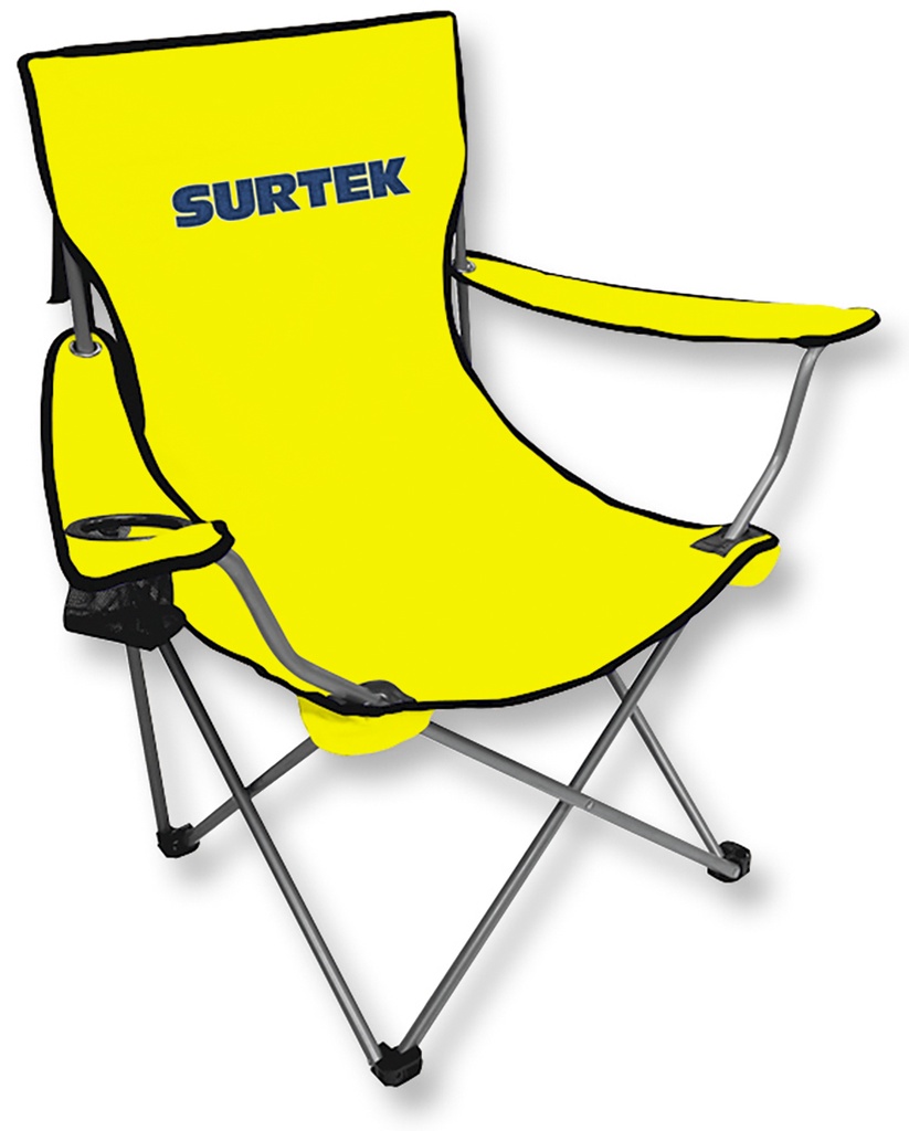Silla plegable de loneta con porta vaso, Surtek