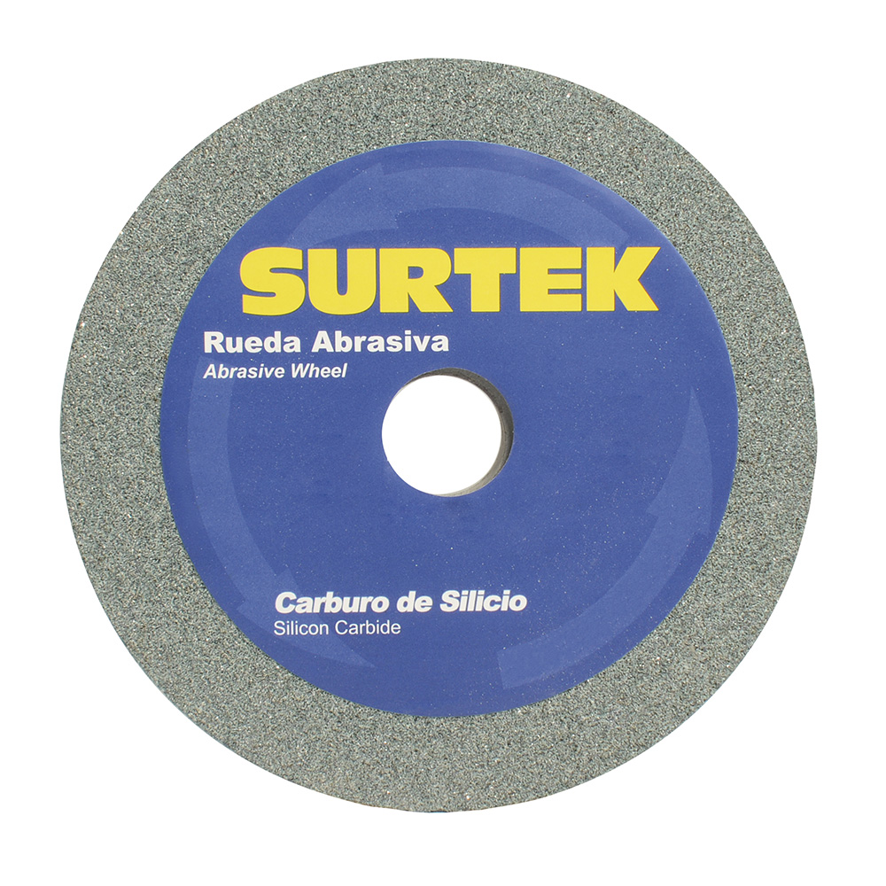 Rueda abrasiva de carburo de silicio grano 80, 6" x 1", Surtek