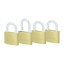 Juego de 4 candados de latón cortos 40 mm, llave estándar, Prolok