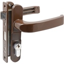Cerradura Euro para puerta de aluminio función doble, café, llave estándar, Lock