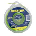 Nailon para desbrozadora doble blíster, 2 mm x 120 m, Surtek