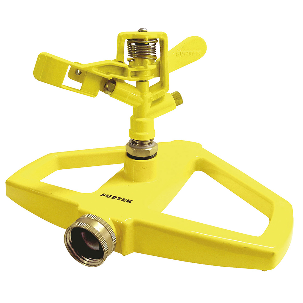 Aspersor estacionario con base metálica regulada por pulsación 3/4" GHT, Surtek