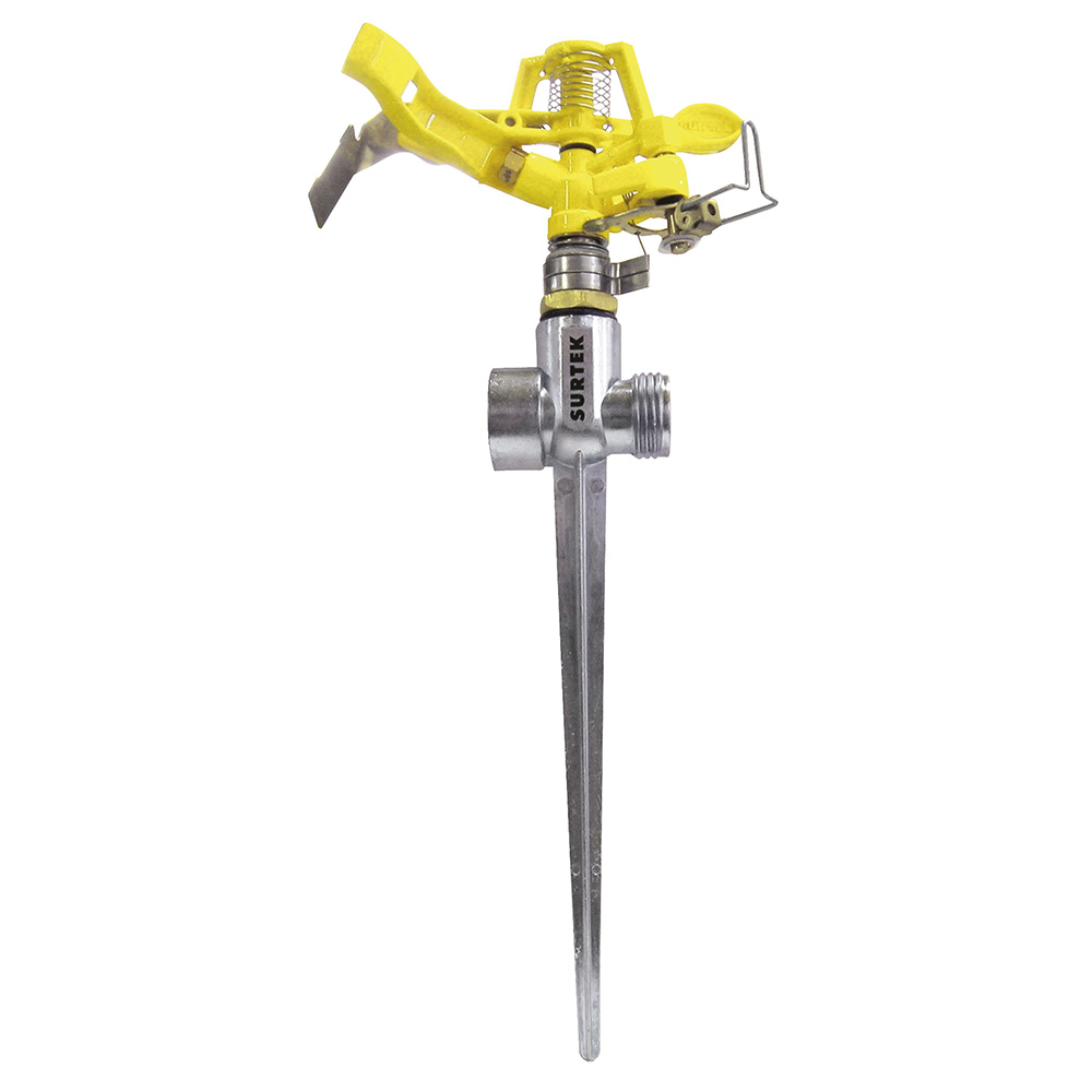 Aspersor metálico regulable por pulsación 3/4" GHT 2 vías, Surtek
