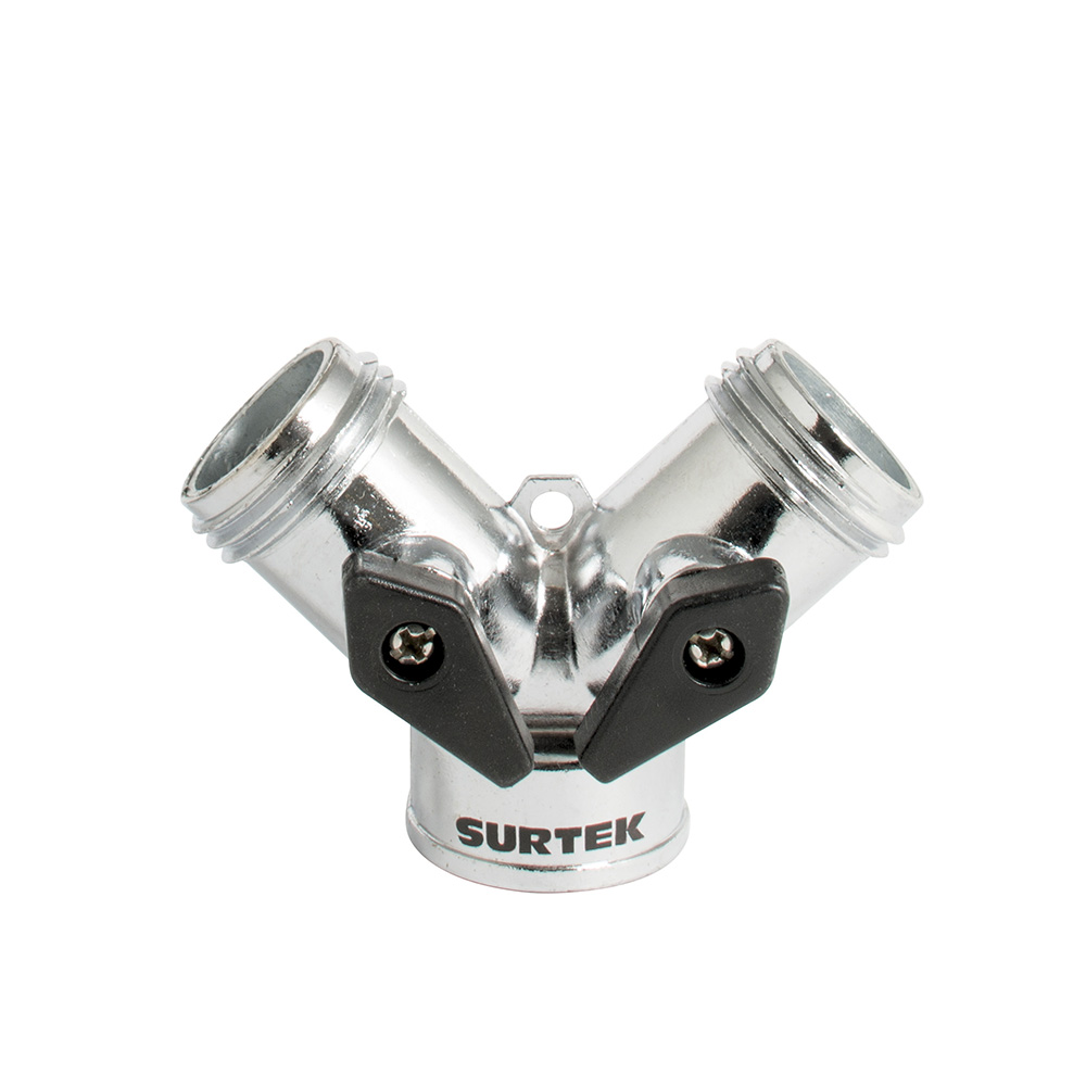 Adaptador para manguera de riego en "Y" cromado 11 x7 cm, Surtek