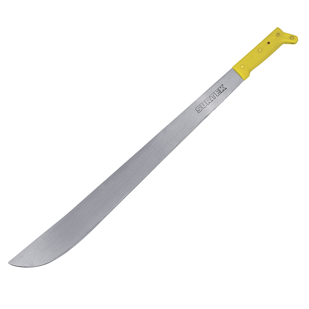 Machete laminado con mango amarillo recto 24", Surtek