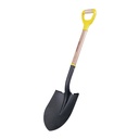Pala con mango de madera con puño contractor grip, redonda, Surtek