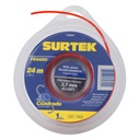 Nailon para desbrozadora cuadrado, 3.7 mm x 24 m, Surtek