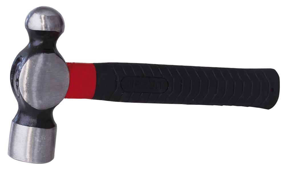 Martillo de bola forjada con mango de fibra de vidrio anti-vibración corto de 9", 24 oz, Urrea