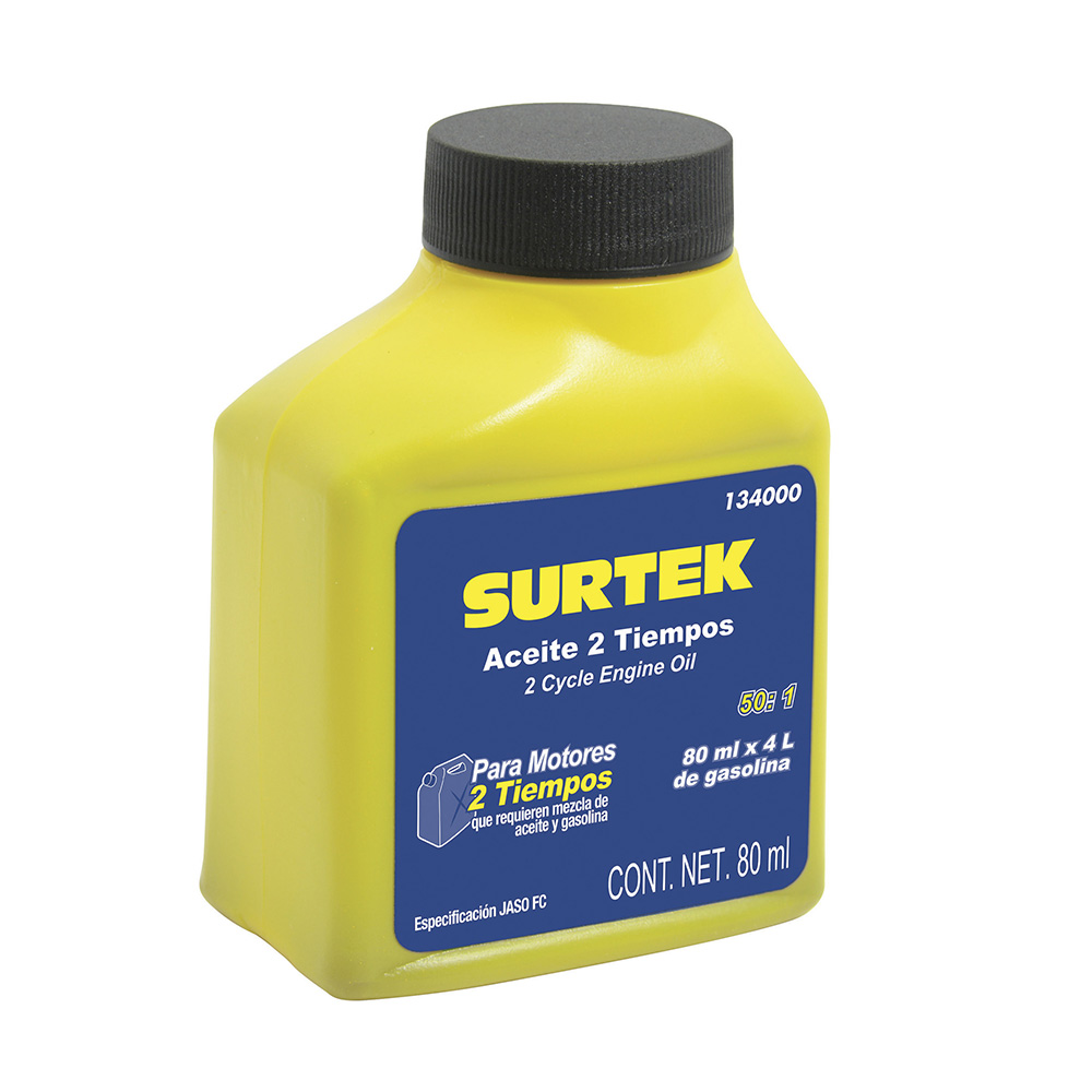 Aceite semi sintético dos tiempos 50:1, 80 ml, Surtek