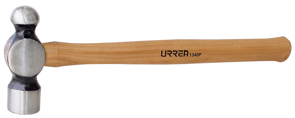 Martillo maquinado de bola con mango de madera hickory Americano de 18", 40 oz, Urrea