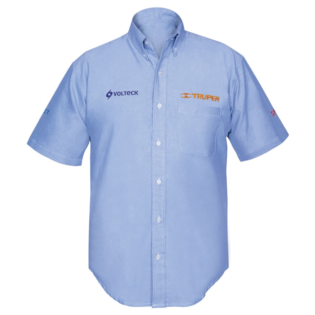 60349 / Camisa azul para caballero, manga corta talla M, Truper