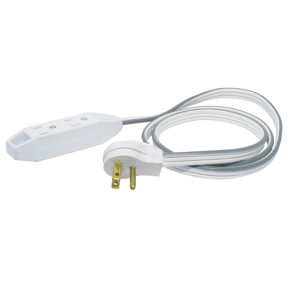 Extensión eléctrica plana aterrizada color amarillo, 5 m, Surtek