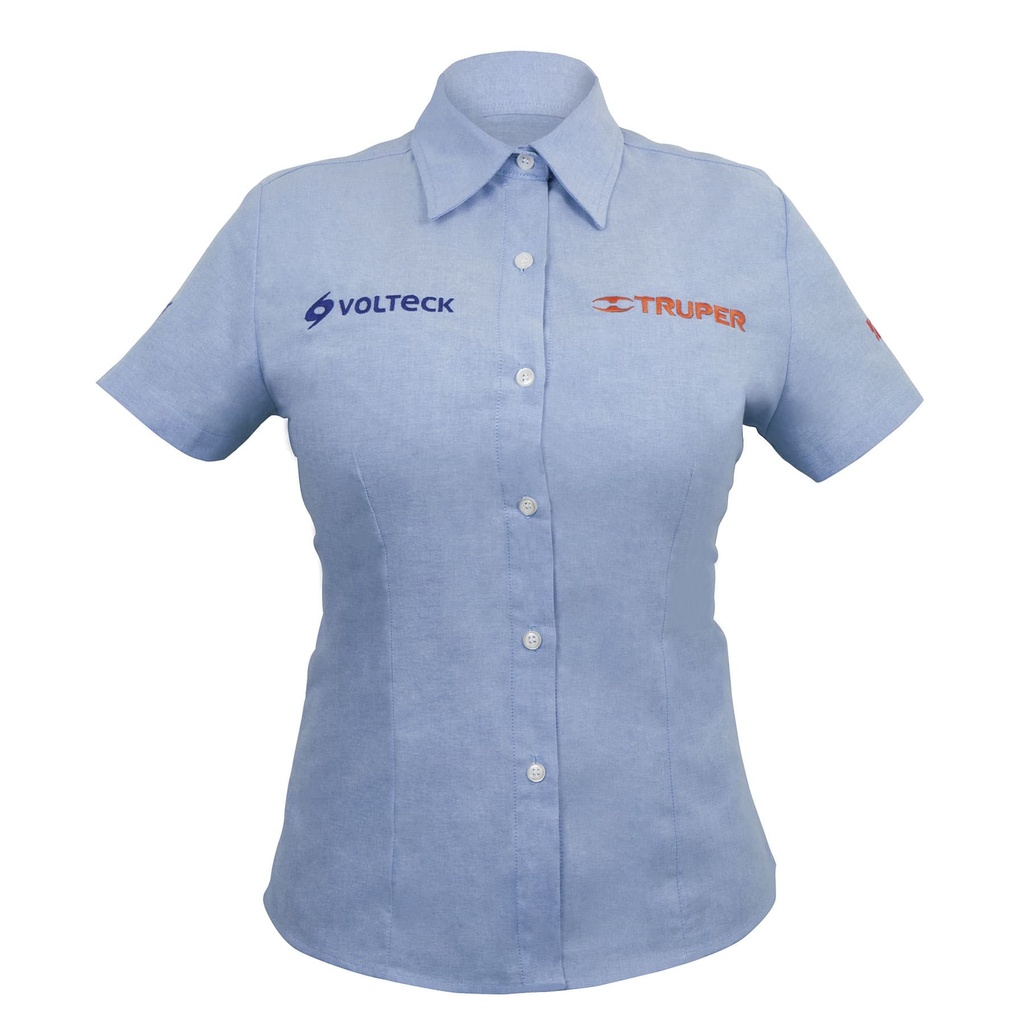 61108 / Camisa azul para dama, manga corta talla G, Truper