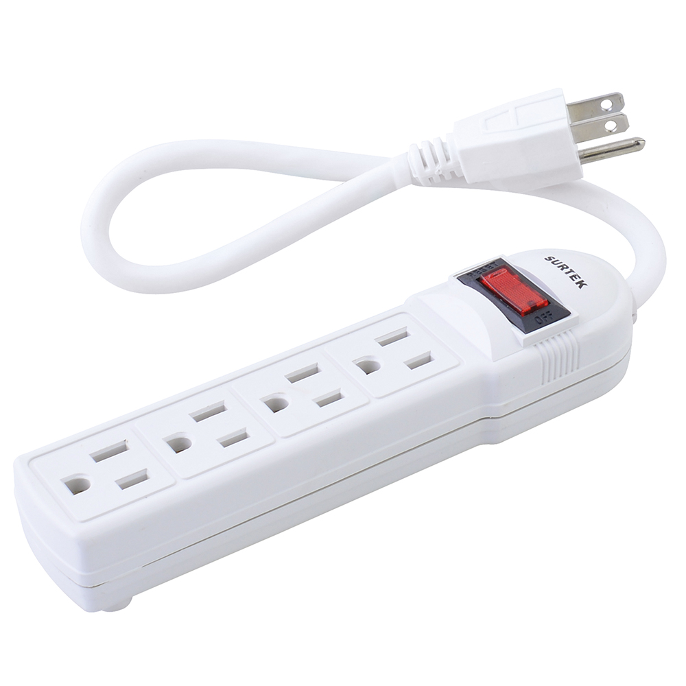 Multicontacto 4 entradas cable 30 cm, Surtek