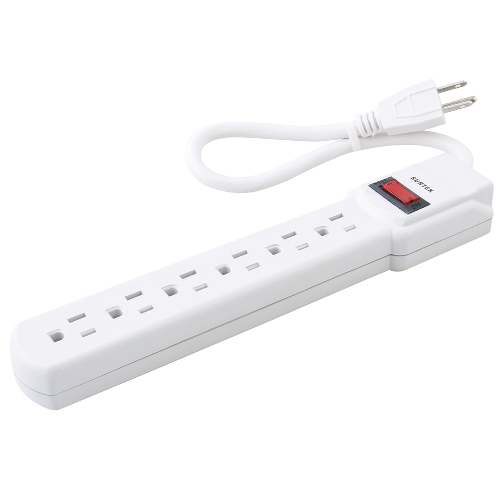Multicontacto 6 entradas cable 30 cm, Surtek
