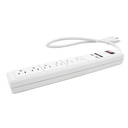Multicontacto de barra 6 entradas 2 USB cable 50 cm, Surtek
