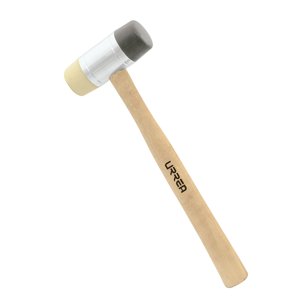 Martillo con tapas plásticas intercambiables con mango de madera de 12-3/32", 13 oz, Urrea