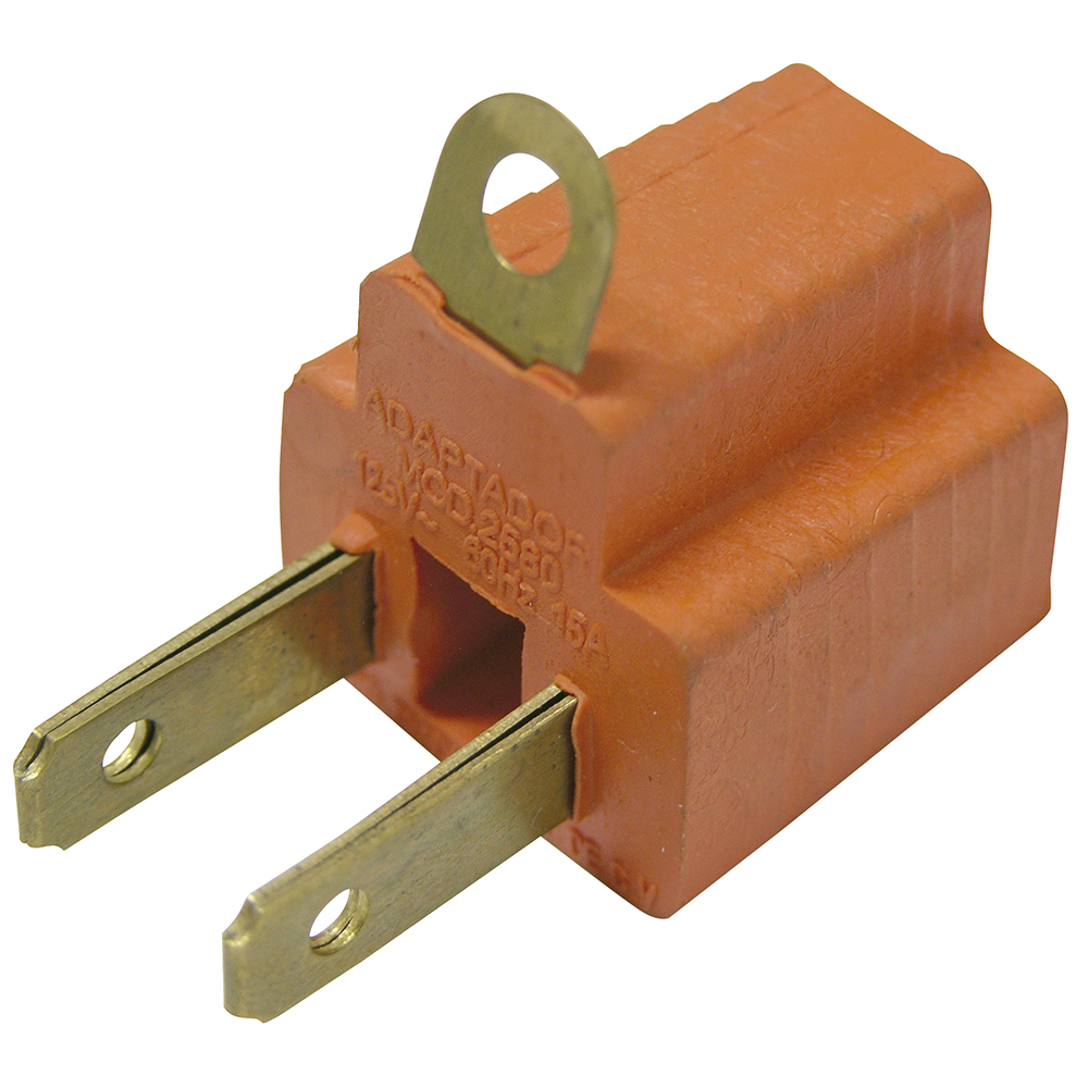 Adaptador clavija de aterrizado a polarizado PVC, 2 piezas, Surtek