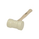 Mazo con cabeza de hule beige con mango de madera de encino de 16", 22 oz, Urrea