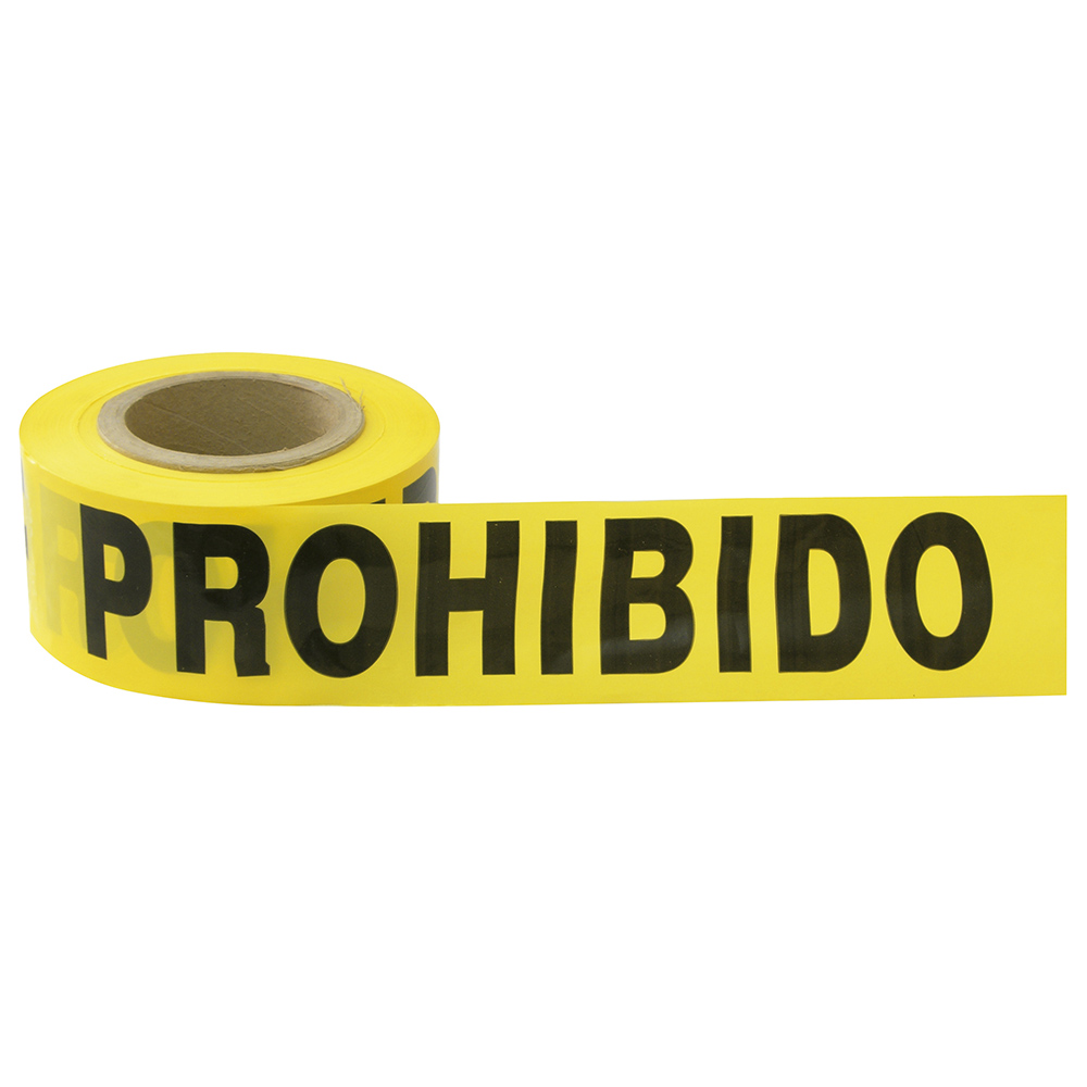 Cinta para barricada "PROHIBIDO EL PASO" ancho 3" de 100 m, Surtek