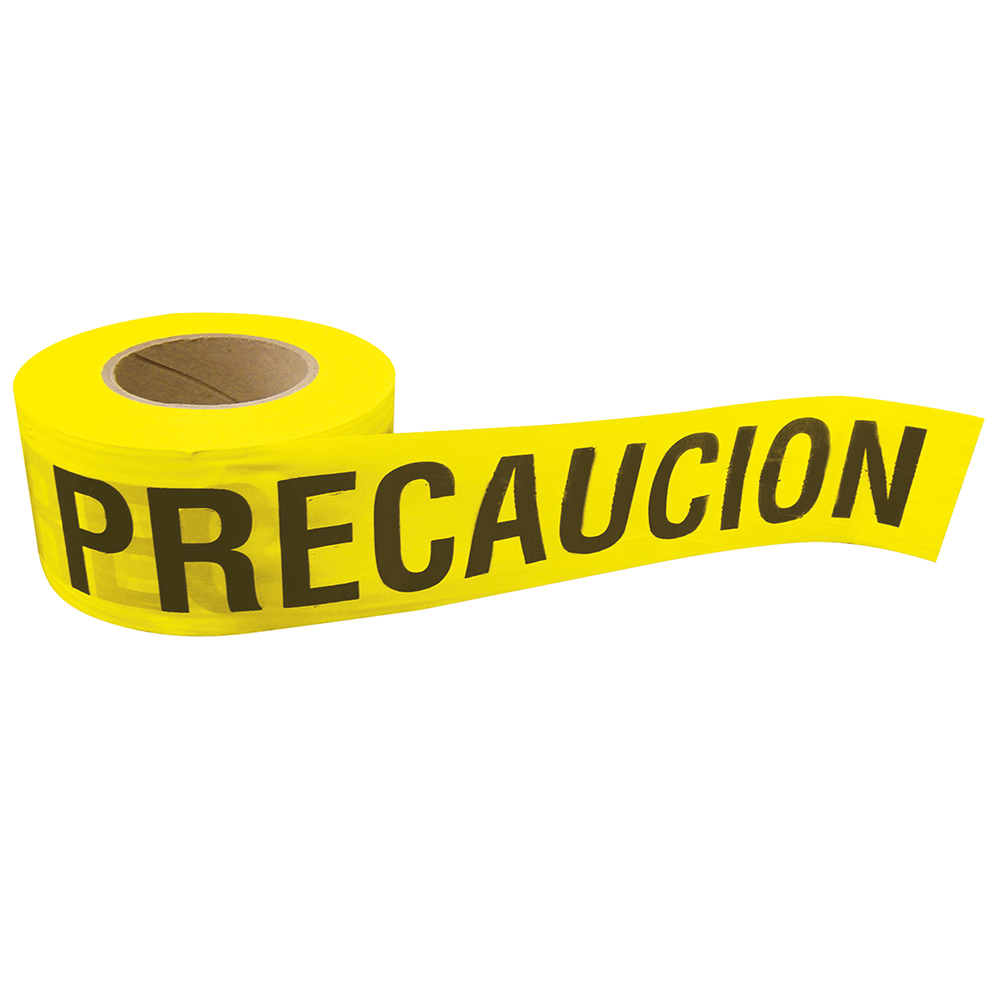 Cinta para barricada "PRECAUCION" ancho 3" de 304 m, Surtek