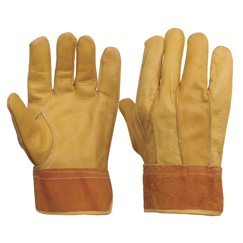 Guantes tipo operador de piel de vacuno con puño de carnaza unitalla, Surtek