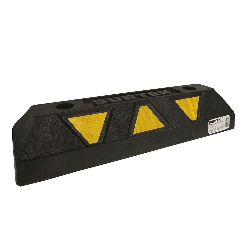 Tope de estacionamiento con triángulos reflejantes de 54 x 16 x 11 cm, Surtek