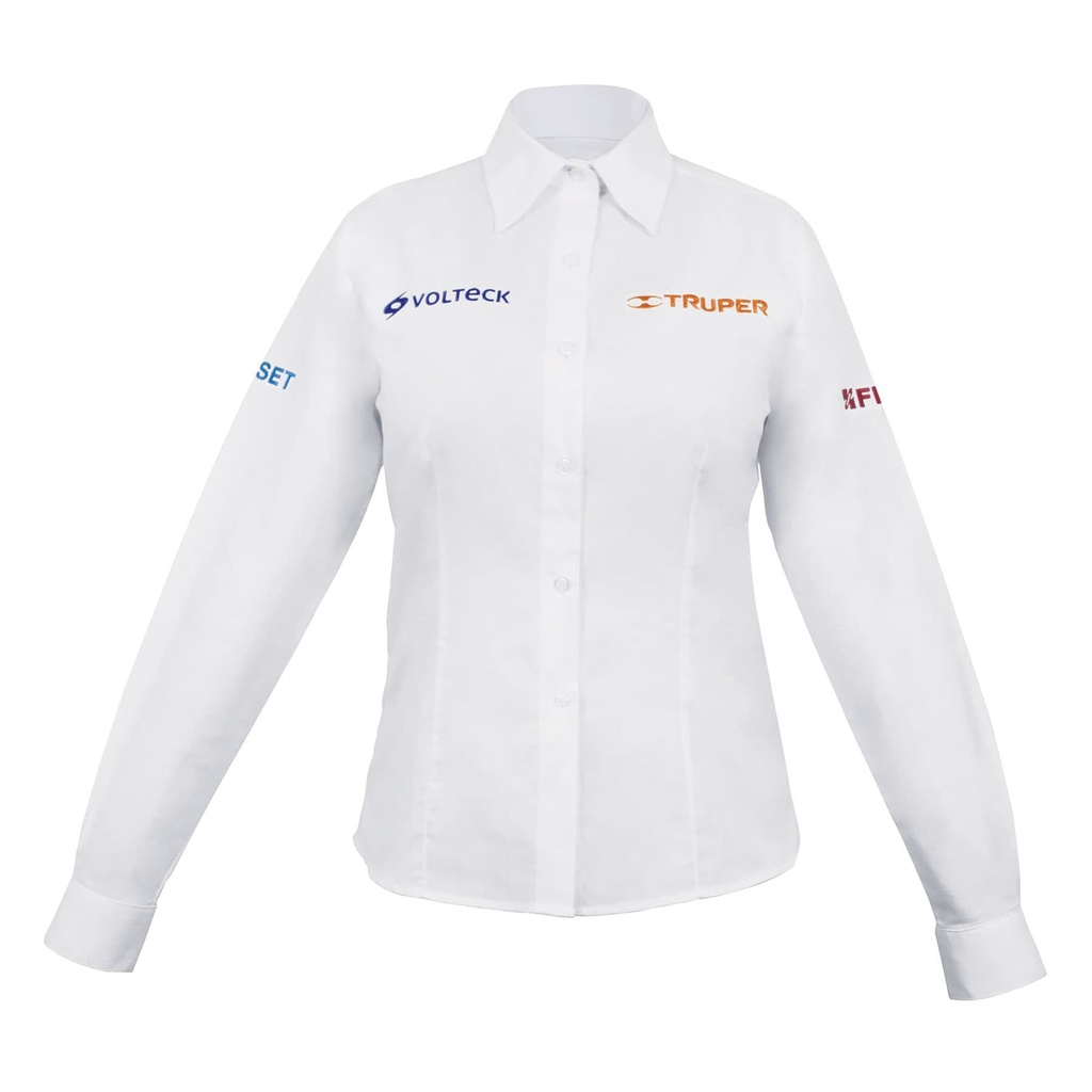 63110 / Camisa blanca para dama, manga larga, talla EEG, Truper