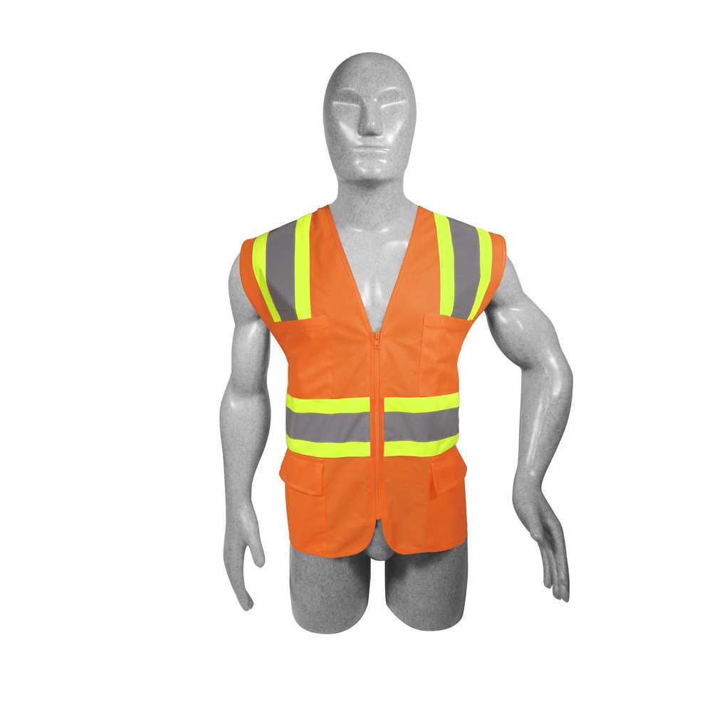 Chaleco de seguridad de alta visibilidad con cierre y 6 bolsas amarillo unitalla, Surtek