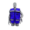 Chaleco de seguridad tipo supervisor abierto con reflejante azul rey unitalla, Surtek