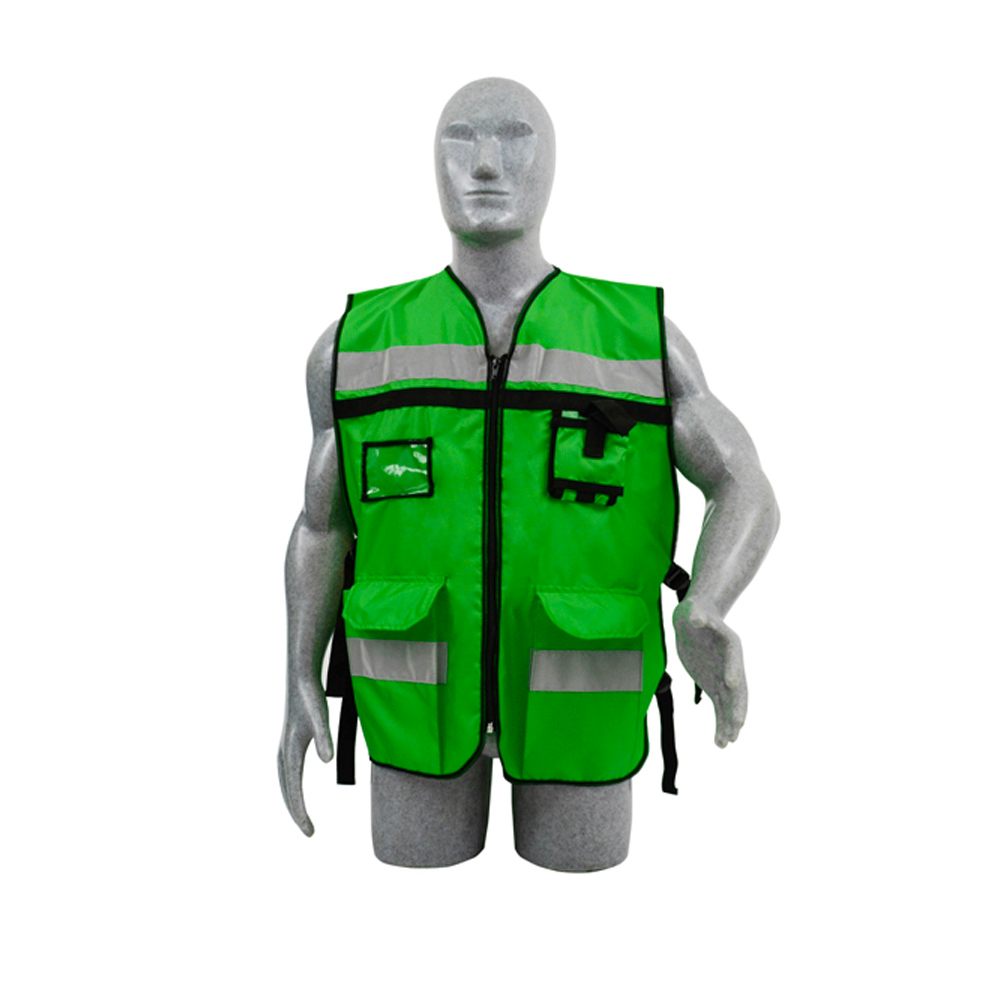 Chaleco de seguridad tipo supervisor abierto con reflejante verde unitalla, Surtek