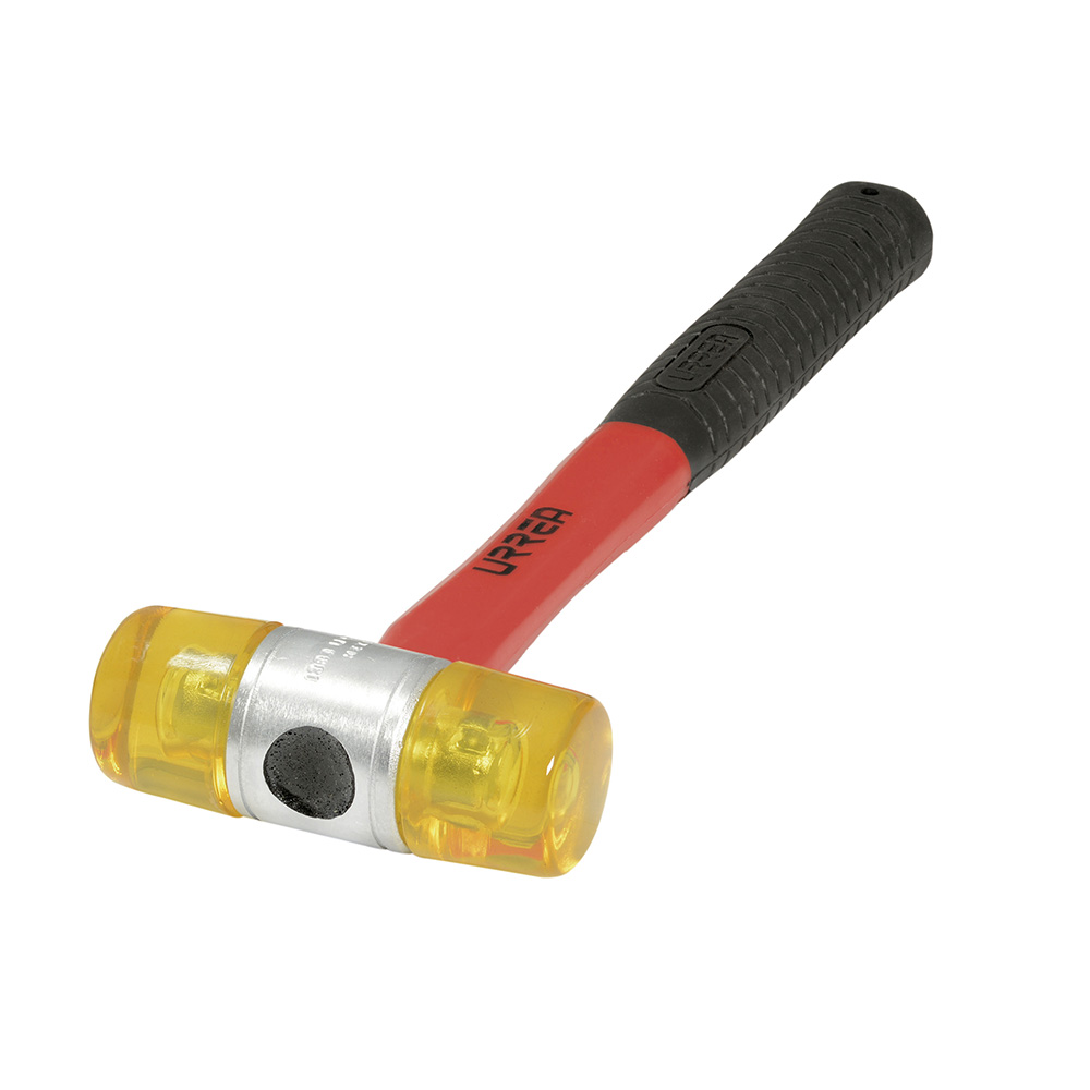 Martillo con tapas plásticas con mango de fibra de vidrio de 11-1/4", 13 oz, Urrea