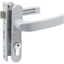 Cerradura Euro para puerta de aluminio función doble, gris, llave estándar, Lock
