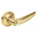 Manija tubular recta función baño, latón brillante, llave estándar, blíster, Lock